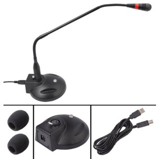 GERUI USB Mikrofon Mit Schwanenhals - Plug & Play Für PC & Mac