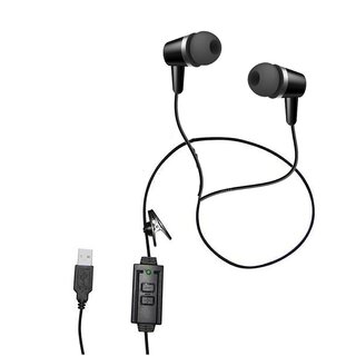 Transkription Headset für entspanntes Arbeiten Plug & Play Headset mit Dämmung & Lautstärkeregler Kabelgebunden 3m Nylonverstärkt Business Headset Stereo In-Ear USB PC Headset 