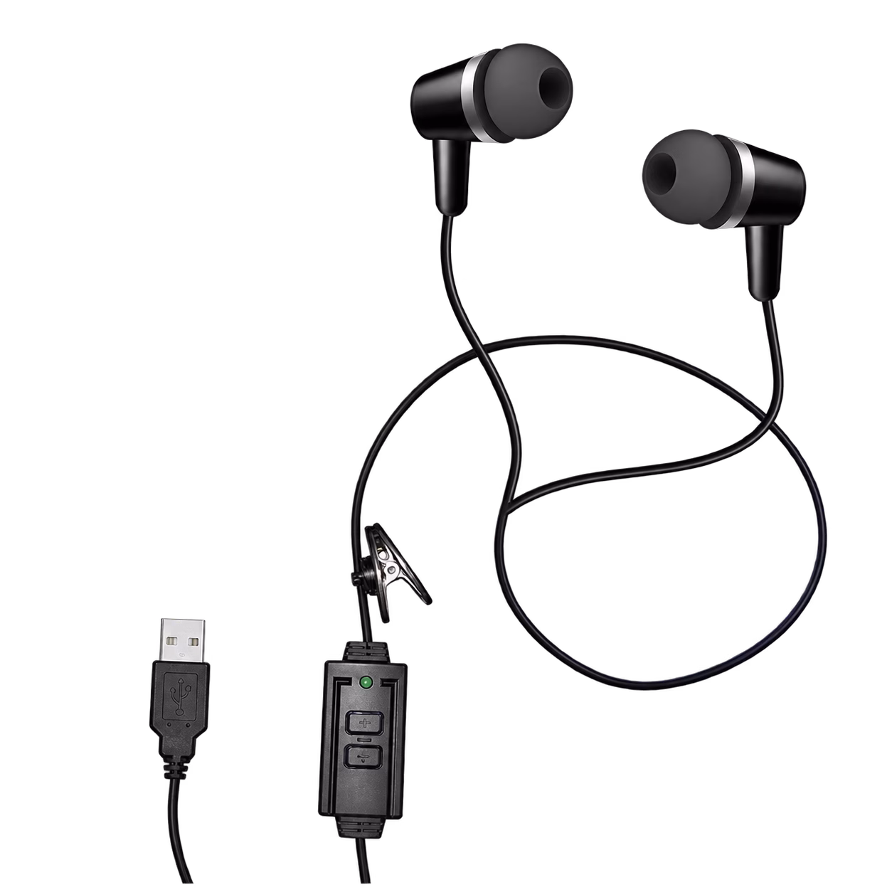 USB-In-Ear-Kopfhörer für Transkription – Produktansicht